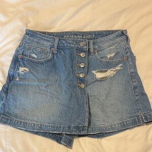 American Eagle Light Blue Denim Skort
